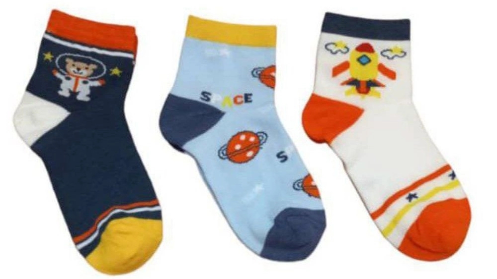 Export of children's socks with space design