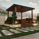 Implementation of the garden of Bruni Villa, landscaping and construction of gazebos and barbecues in Isfahan
