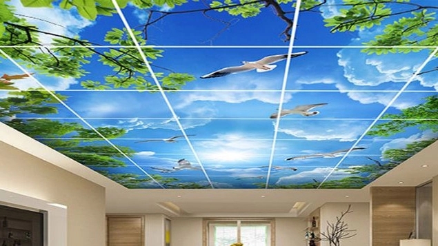 Konaf Royal decoration, virtual sky, mosaic tile (cnc), painting and parquet in Masal