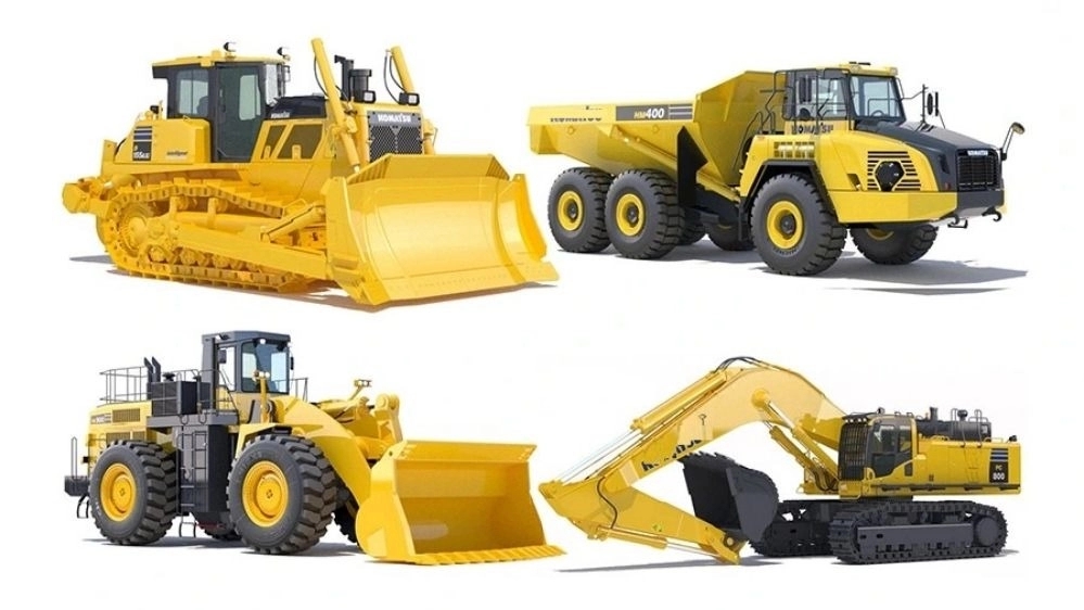 Heavy road construction machinery