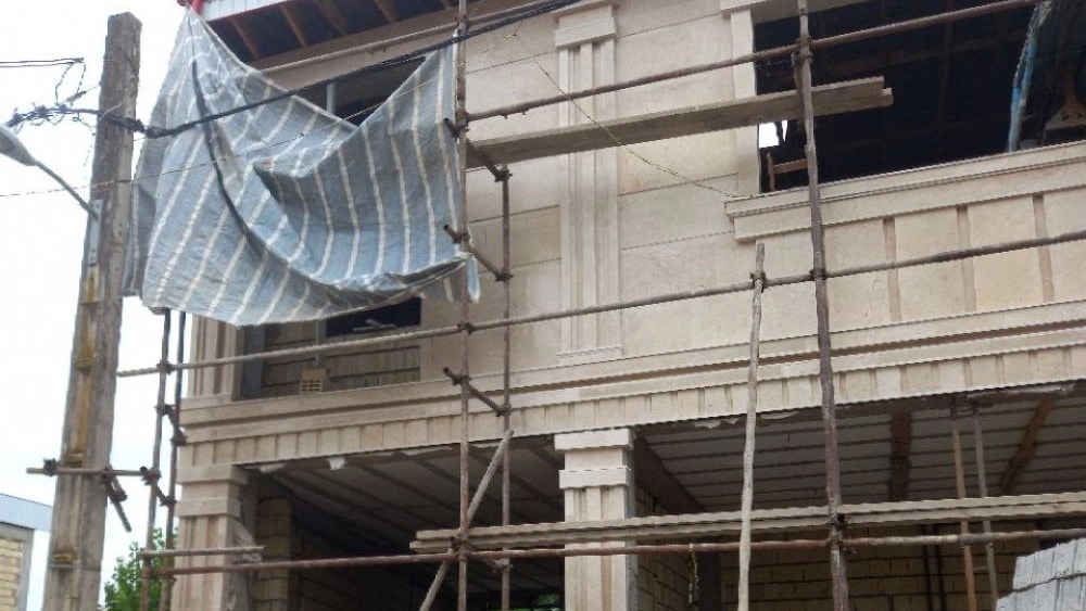 Namakari Ahmadi implementation of all types of facade and building stone mosaic work in Amlesh
