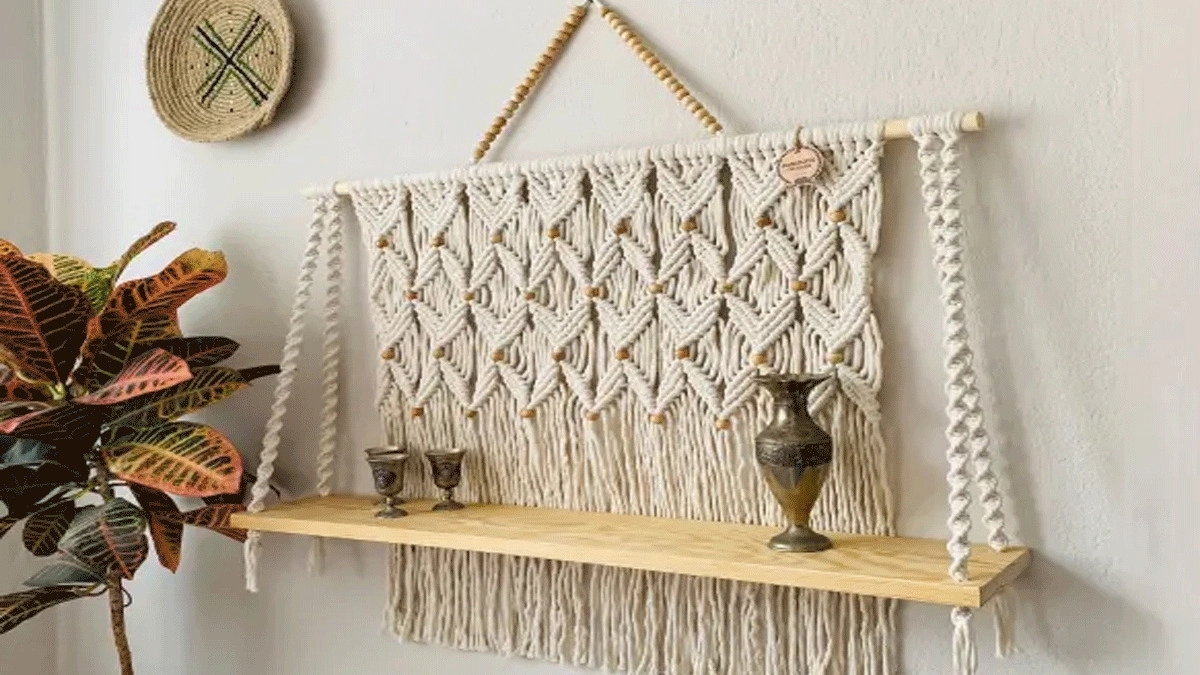 Makrome Bafi Mahdieh, order all kinds of Padri sandals, bag shelves and chandeliers in Anzali
