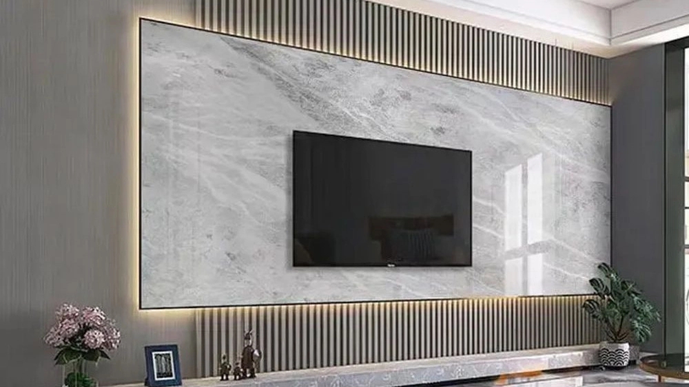 Installation of marble floor sheet