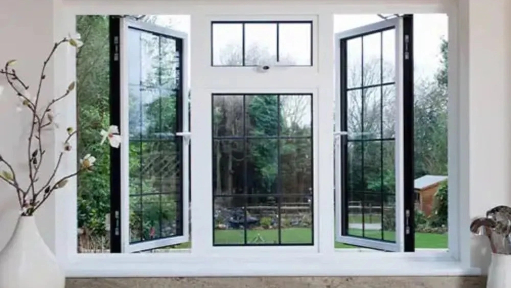 Double-glazed window in the door