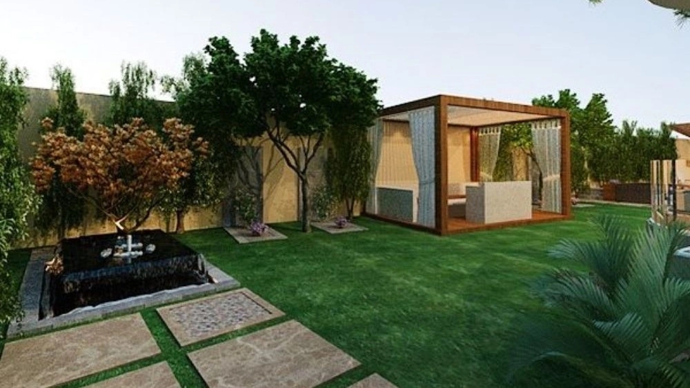 Carpenter, carpentry and landscaping of a villa in Tehran