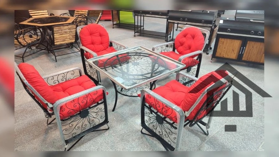 Sale and price of square metal garden table and chairs