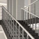 Interior decoration design, implementation and installation of steel and glass fence in Lahijan