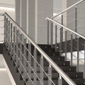 Interior decoration design, implementation and installation of steel and glass fence in Lahijan