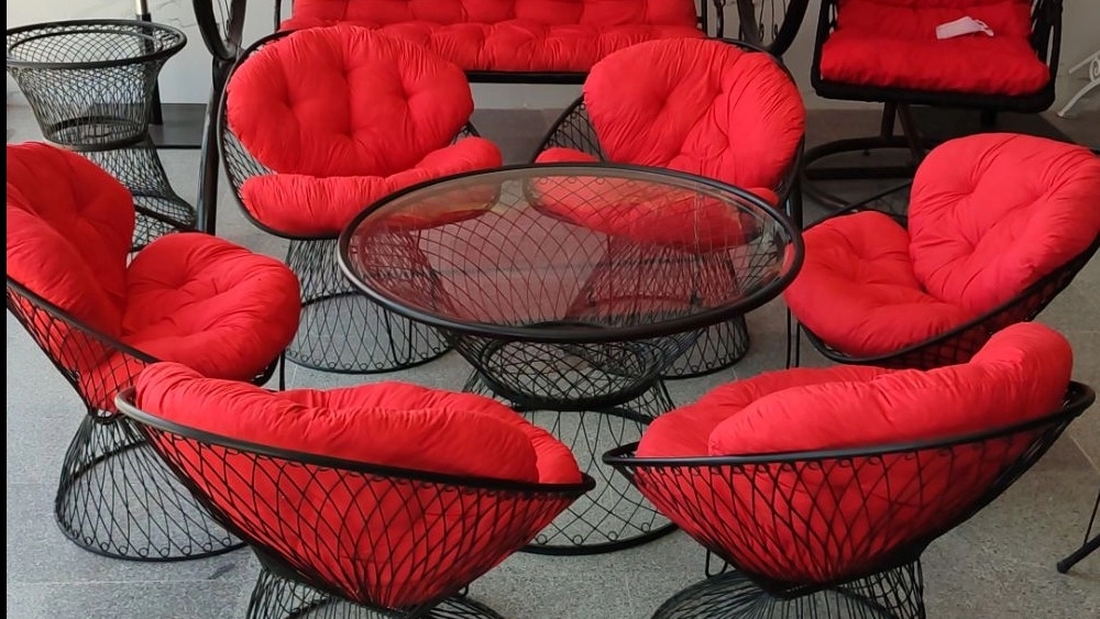 Sale and price of metal garden tables and chairs, bamboo dragonfly model