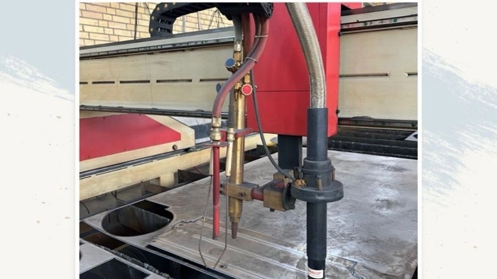 Performing CNC plasma cutting services in Shiraz Fan complex
