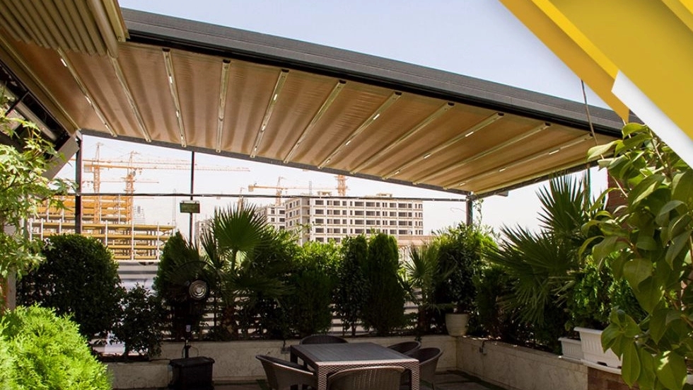 سقف متحرک حیاط پارچه ای