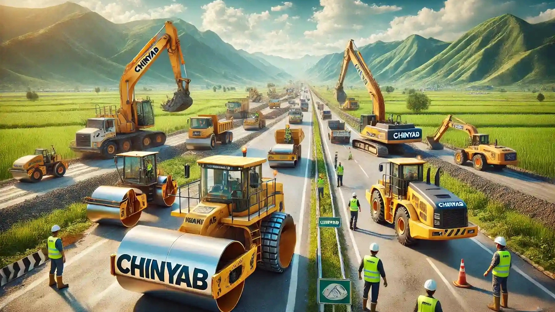 Transportation of road construction machinery in Shiraz