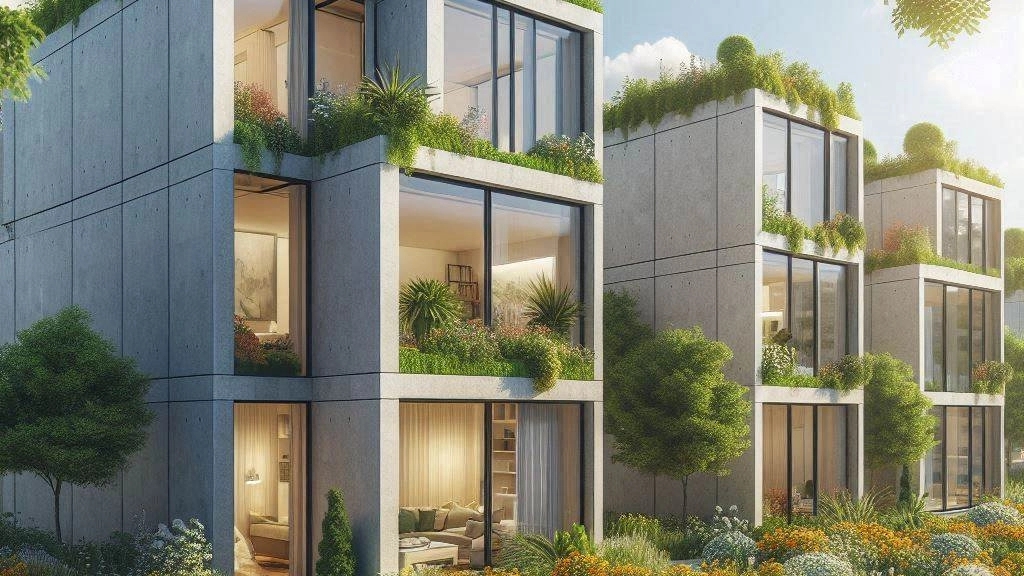 Modern concrete prefabricated building in Shiraz