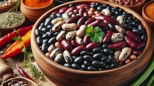 Sale of bulk beans in Tehran