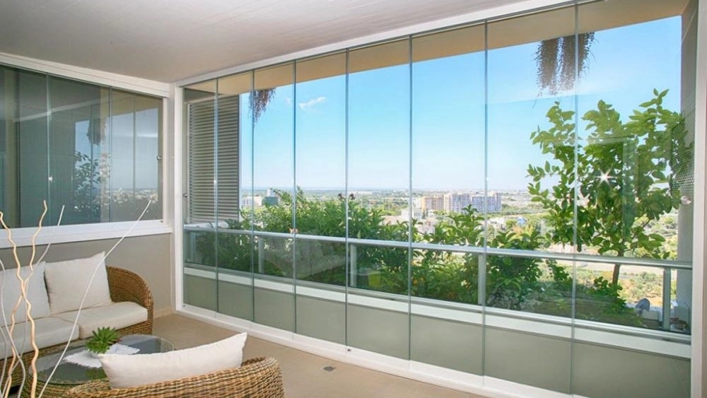 Purple Curtain, Implementation and Installation of Plis and Balcony Glass Curtains in Langrood Gilan