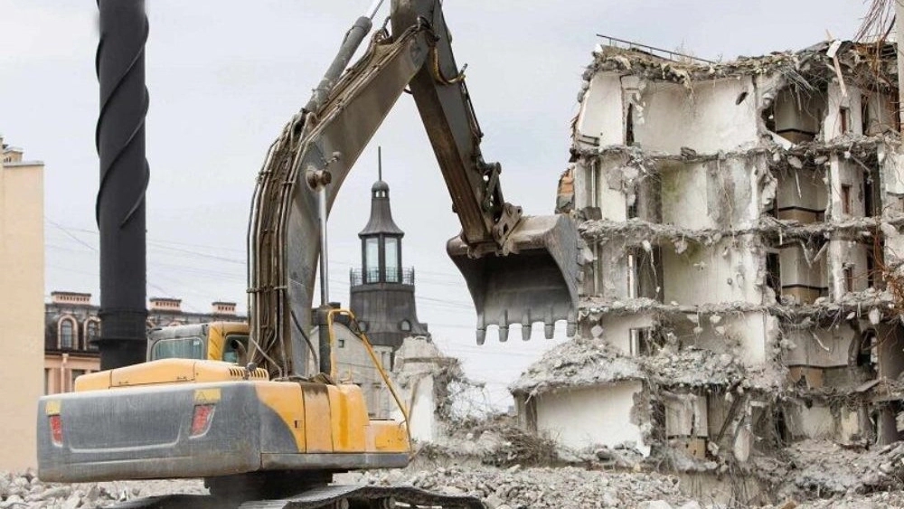 Demolition of building in Tehran