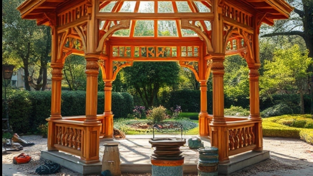 Design and manufacture of wooden pavilions in Tehran