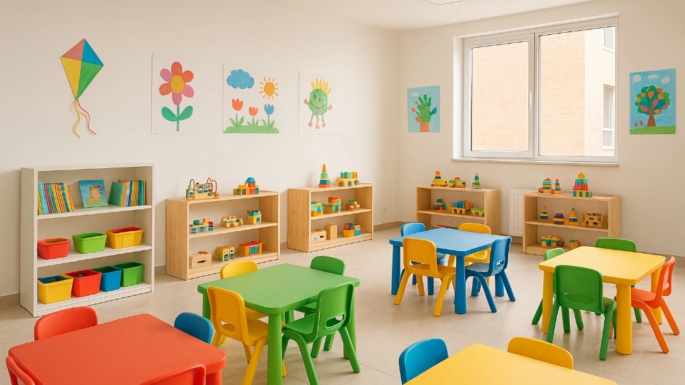 Party kindergarten, heavenly gifts, teaching alphabetic and English basic concepts in Zanjan