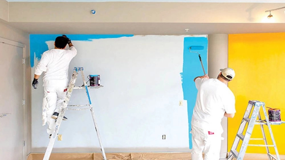 Painting of Yazdani Building, Construction Painting Services in Sadra Shiraz Town