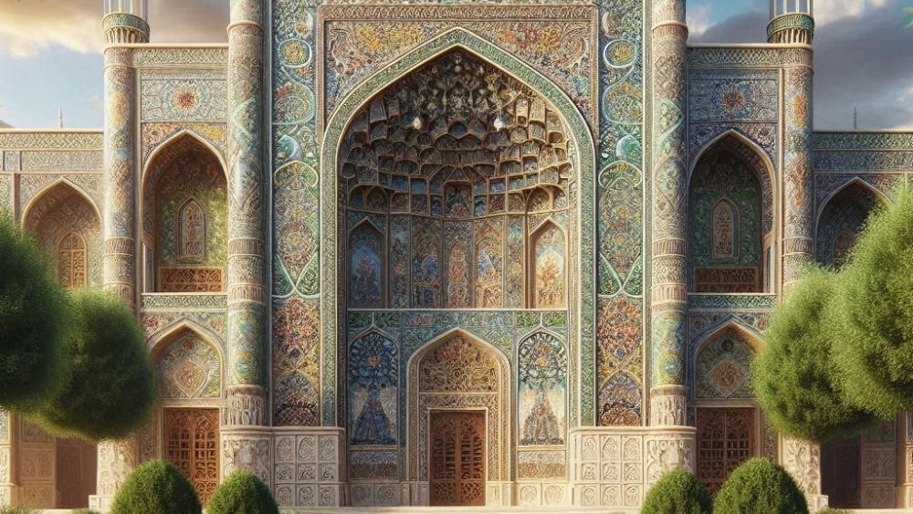 Classic view stonework, design and implementation of building facades in Minab
