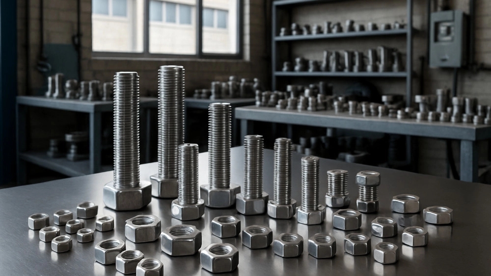 Stud Bolt fireproof bolts and nuts at a temperature above 1200 degrees and used in oil, gas and petrochemical industries