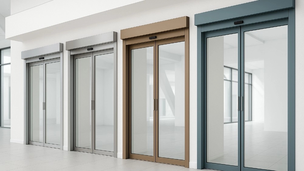 Types of automatic doors with different secure and cover and color scheme in Tehran