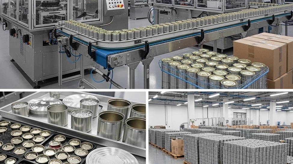 Industrial cans, supply of professional parts and packaging