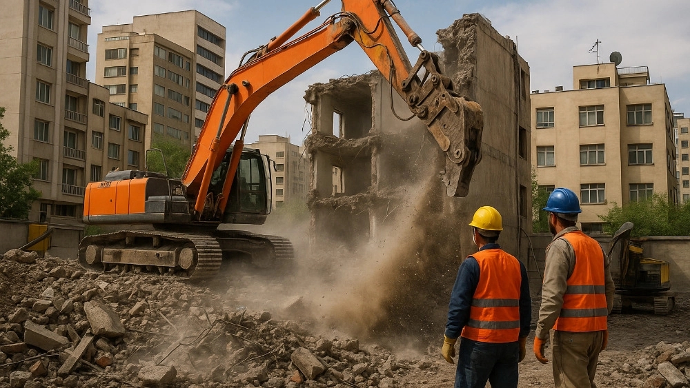 Demolition of building in Tehran