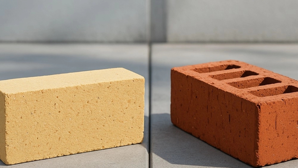 Comparison of refractory bricks with ordinary brick