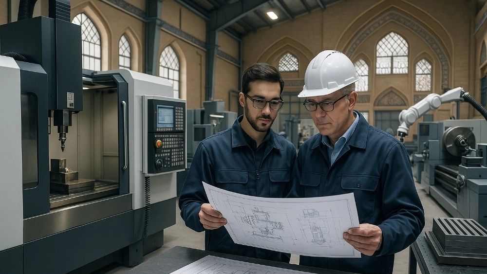 The process of designing and manufacturing industrial machinery at Amir Kabir Kashan Company