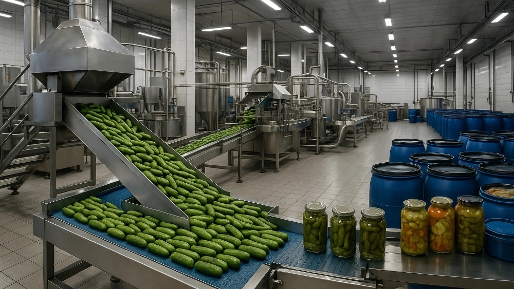 Design and manufacturing line of cucumber and salinity production in Shiraz
