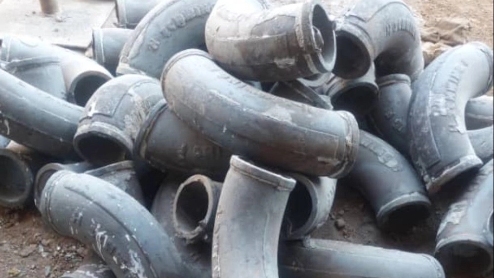 Knee of gray cast iron for concrete pumps