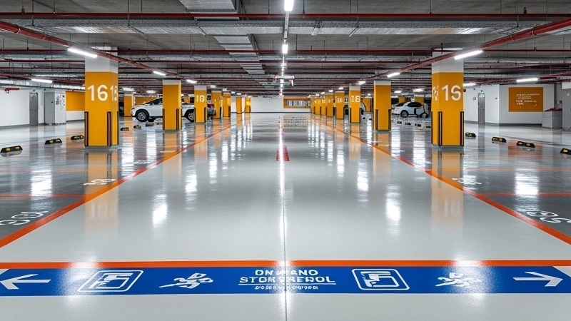Epoxy -colored parking lot in Tehran