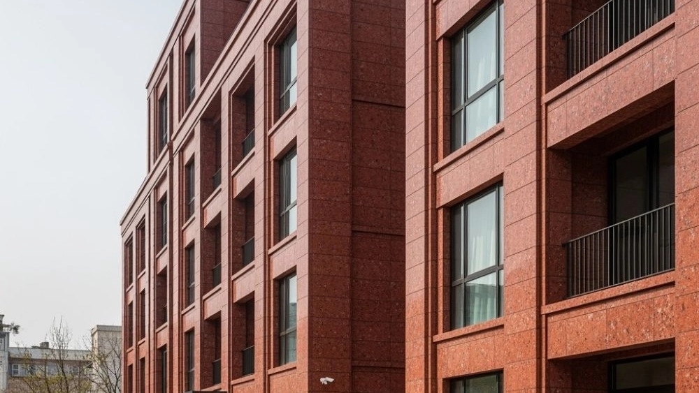 Buy Red Facade Stone for Modern and Classic Buildings in Isfahan