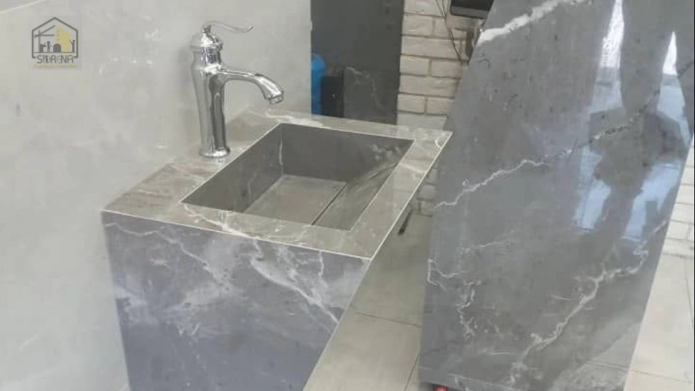 روشویی مخروطی با کانتر تمام سرامیک