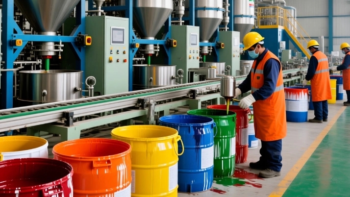 Production of industrial paints at Negin Fam Iranian Company
