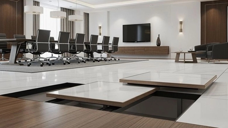 Interior design with false flooring of Tehran Alliance