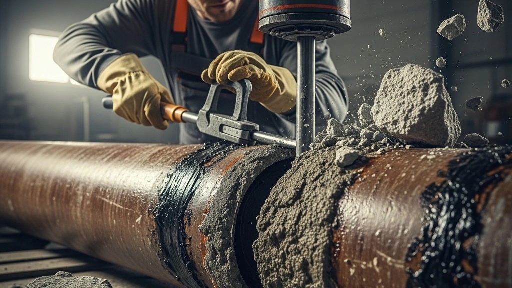 Cement and bitumen hard pipe opening pipe in Tehran