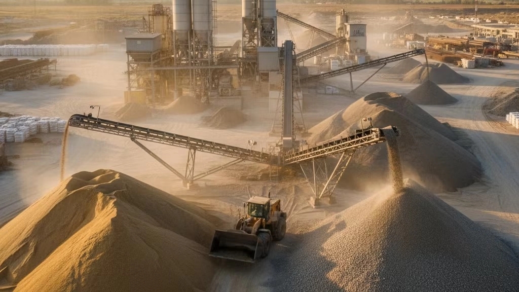 Production of washed sand and broken sand