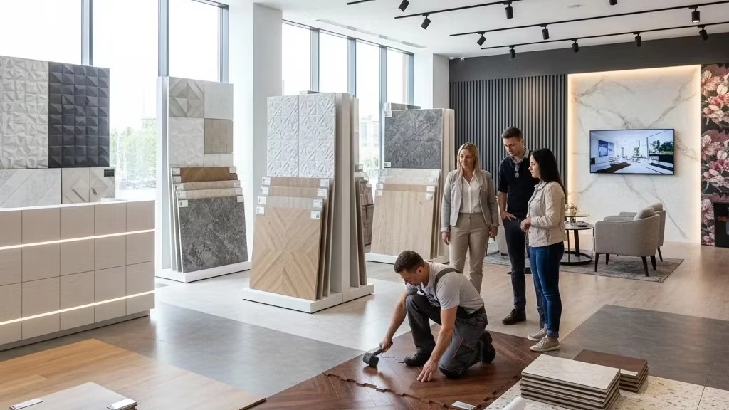 Selling and executing a variety of PVC wall coverings and flooring