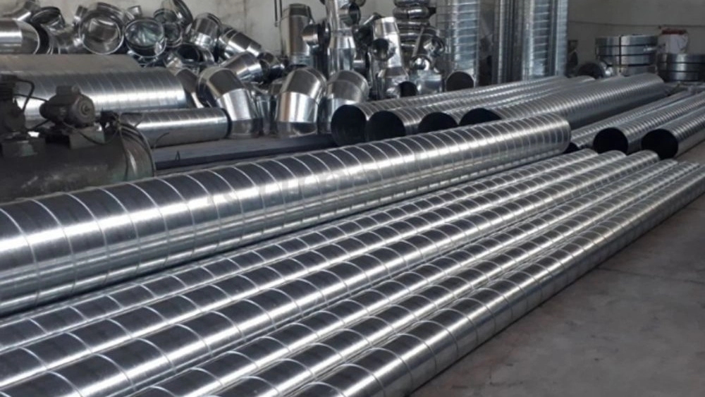 Mirzaei production workshop, construction and installation of galvanized flex pipes and air vents in Tehran
