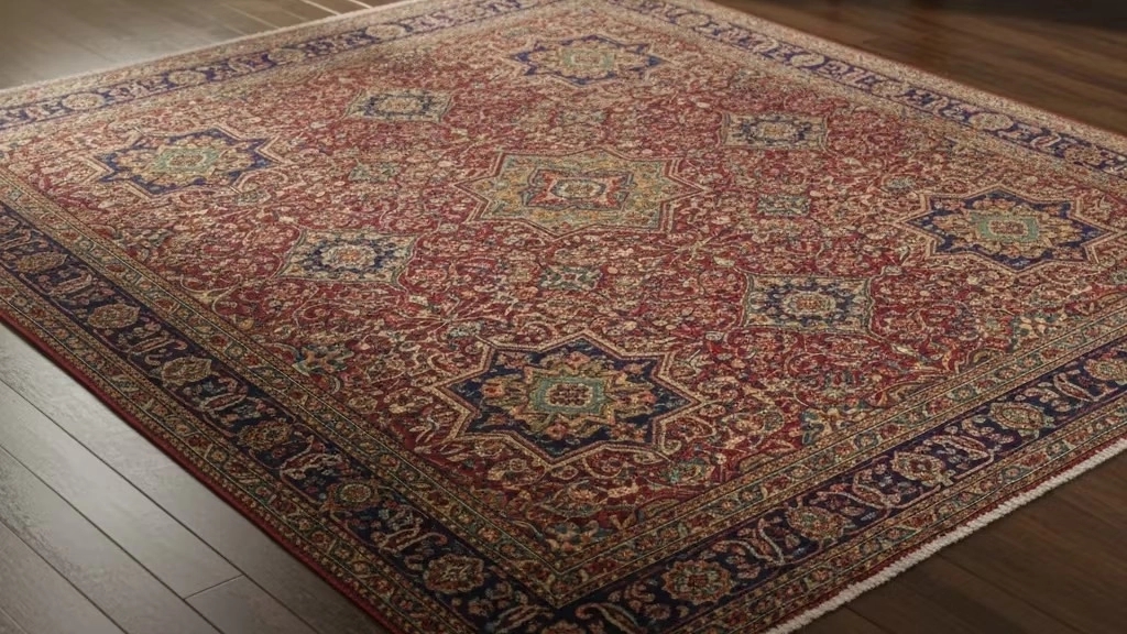 Sale of hand-woven carpets in Kalardasht, Mazandaran