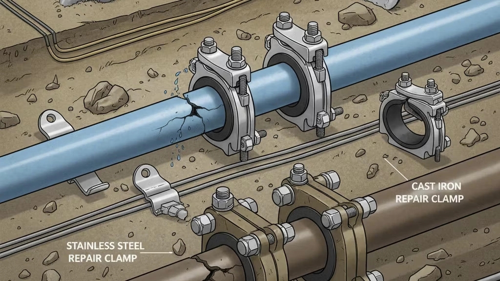 The use of pipe repair clamps in water and sewage networks