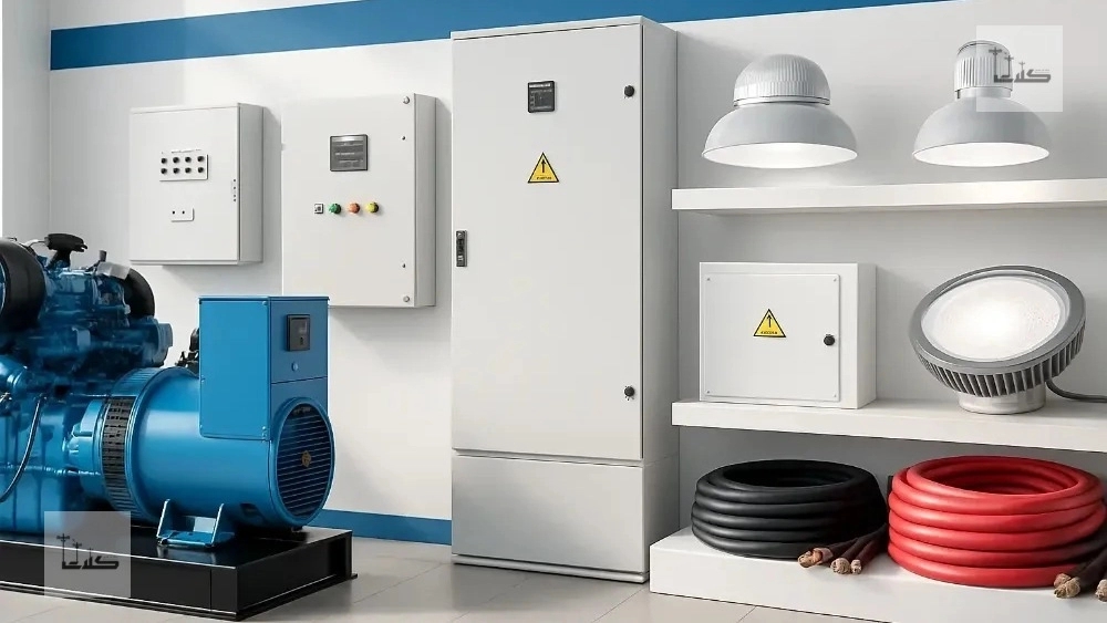 Supply and sale of industrial and construction electrical goods throughout Iran Lightning bolt