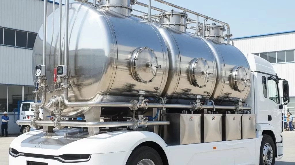 Pasteurized and completely hygienic steel tanks for transporting milk and detergents from Qom