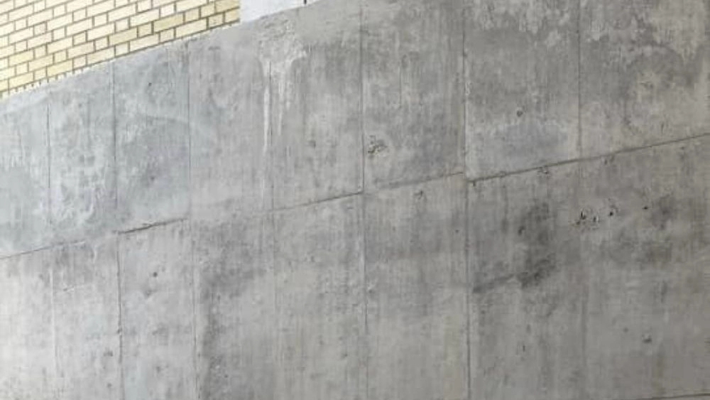 The most modern building facade with polymer foundation