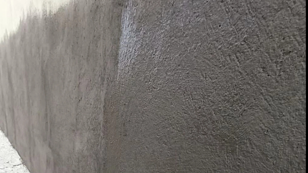 Substructure with mineral polymer material with removal of rabits and cement work
