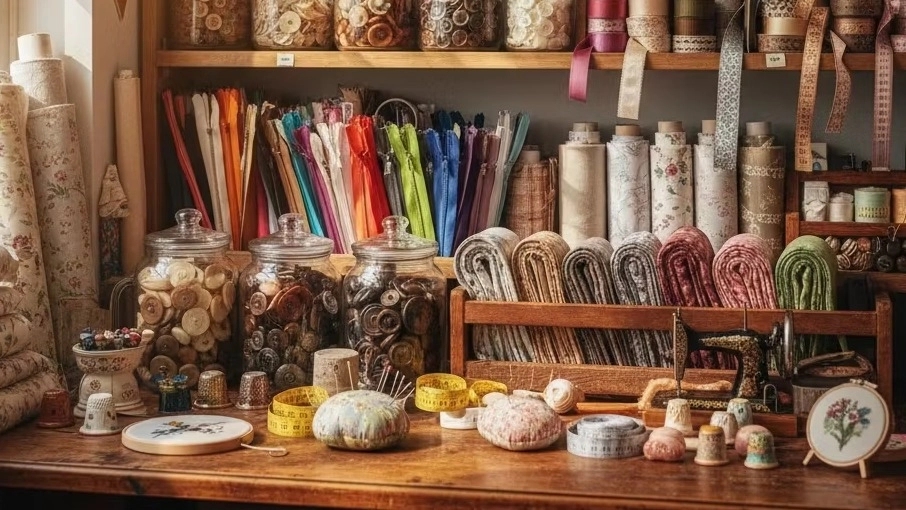 Kharazi Ranginkaman, selling rhinestone sewing accessories and accessories in Yazd