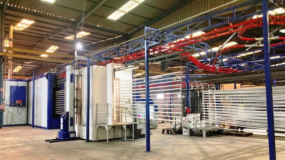 Static work coating company, manufacture of powder paint line equipment in Tehran