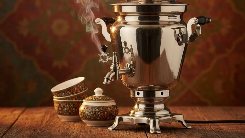 Sadra Steel works, manufactures and distributes all types of gas and electric samovar in Mashhad